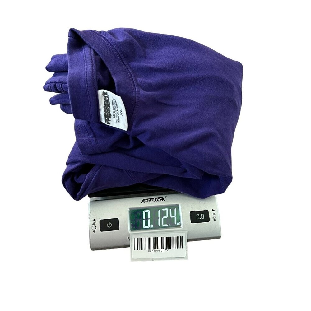 Pressbox Mens Long Sleeve T Shirt Purple Size XL Cotton Round Hem Pullover - Picture 7 of 7